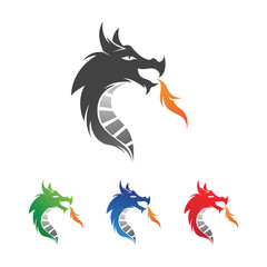 Dragon head vector image logo and symbol