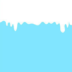 Dripping milk pattern, isolated on blue background, vector illustration.