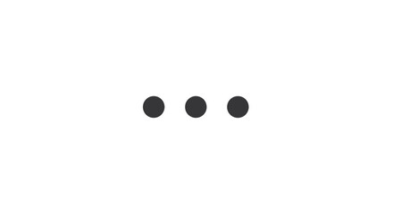 Minimalistic three dots icon on white background for web design and application