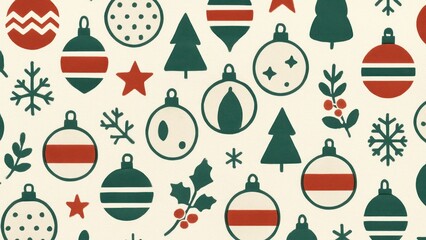 Festive holiday ornament pattern desktop wallpaper