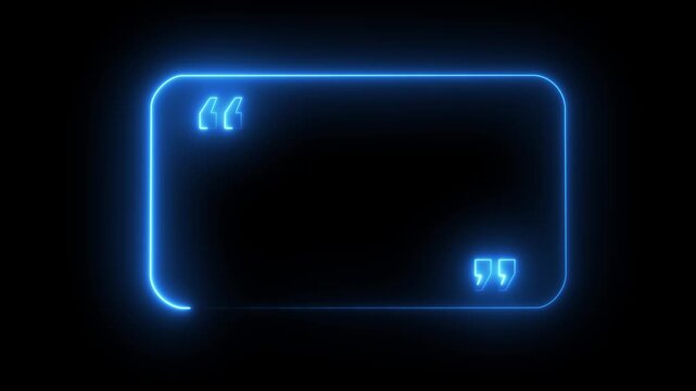 Quote speech bubble abstract laser neon frame motion background.4k
