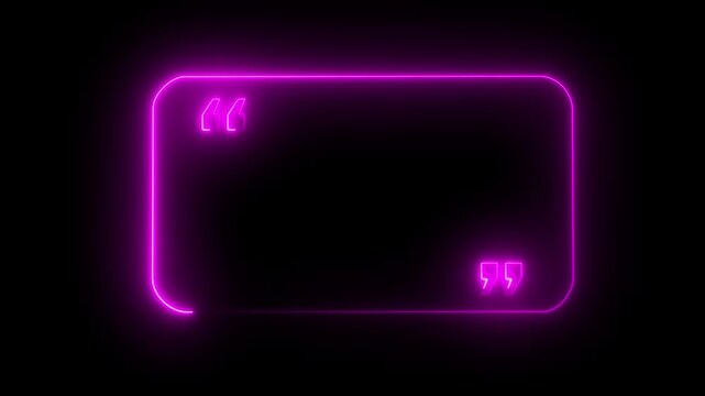 Quote speech bubble abstract laser neon frame motion background.4k