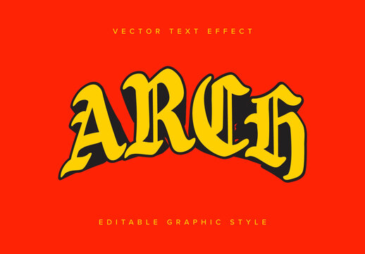 Bold Arch Warp Text Effect Mockup