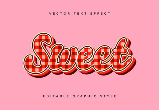 Gingham Text Effect Mockup