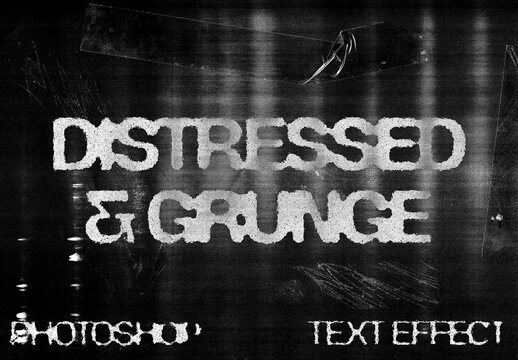Distressed Text Effect Mockup