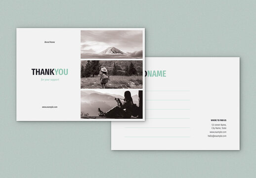 Minimal Thank you Postcard 