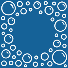 bubbles frame with empty space for text on colorful background