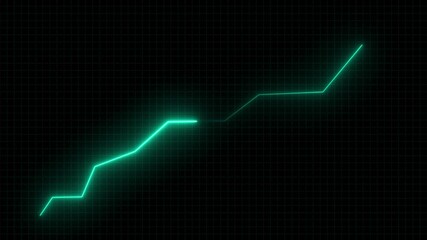 Animated Financial Growth Graph. Illustration of incredible financial growth, a stock market boom or an impressive increase of business sales. Blowing neon business Arrow animation.  - Powered by Adobe