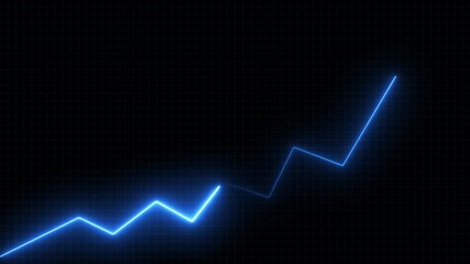 Animated Financial Growth Graph. Illustration of incredible financial growth, a stock market boom or an impressive increase of business sales. Blowing neon business Arrow animation. - Powered by Adobe