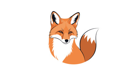 Obraz premium A portrait of a cunning red fox with its bushy tail curled.