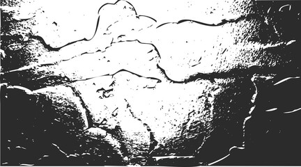 Grungy textured overlay distressed cracked concrete surface abstract background vector