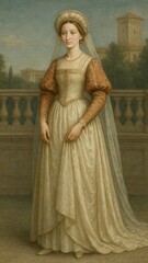 Fototapeta premium Elegant Renaissance woman mobile wallpaper