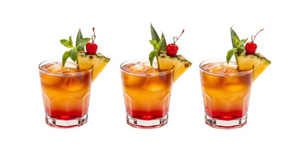 Fototapeta premium Refreshing Cocktail Mai Tai on a transparent background