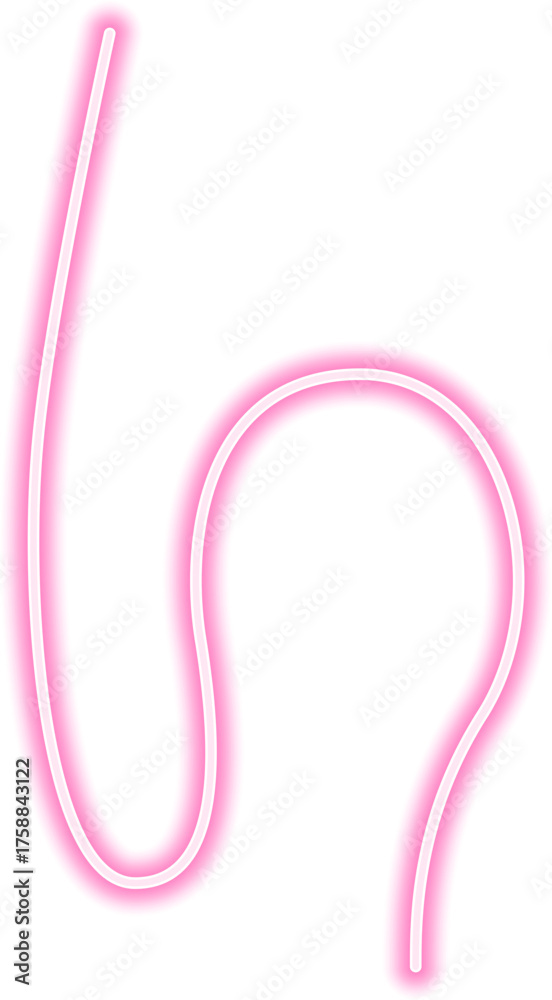 Wall mural smooth continuous neon stroke with fluid curves, glowing intensely and creating an abstract, seamles