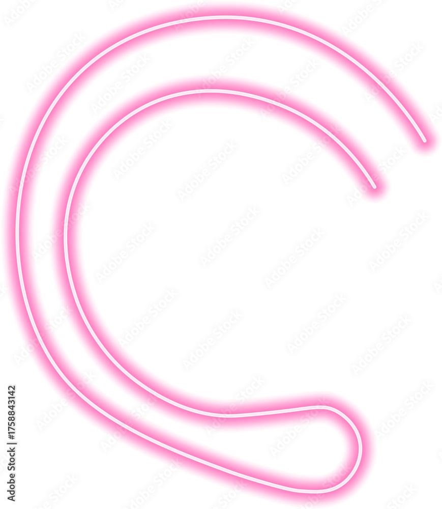 Wall mural wavy neon line with a decorative effect, glowing smoothly and creating an abstract composition.