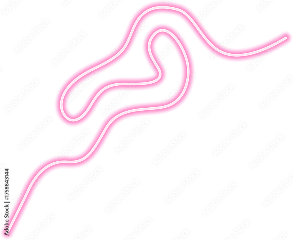 Wall mural dynamic neon line with continuous movement, glowing with bright luminosity and forming an abstract c