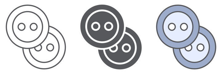 Sewing buttons icon, accessory and sew, clothing button sign, vector graphics, a linear pattern on a white background. editable stroke