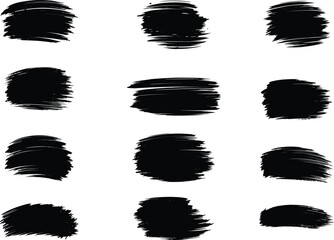 Set of paint brush stroke, ink splatter and artistic design elements. Ink splashes.Brush strokes, black ink lines, vector abstract set with paint brush 