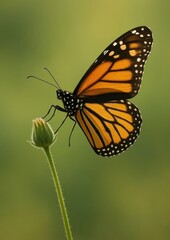 Monarch butterfly perched delicately.