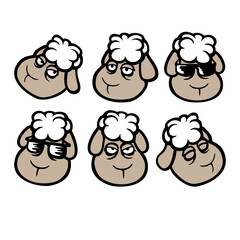 Sheep Faces Expressions Emotions Happy Sad Surprised Smiling