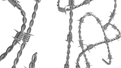 Fototapeta premium Barbed Wire Collection