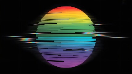 Explore a vibrant spectrum of color in this abstract orb, with dynamic motion blur creating a modern, eye-catching effect perfect for technology designs