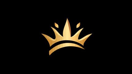 Elegant golden crown on a sleek black background, symbolizing luxury, success, royalty, power, and prestige. Modern design for premium branding.