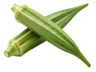 okra isolated on transparent white background clipping path