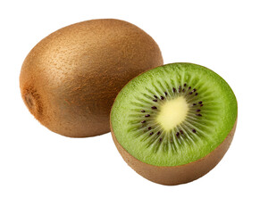 Kiwi  isolated on transparent white background clipping path