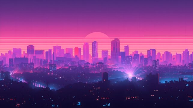 Vaporwave Pastel Neon Gradient of 80s Miami Nights