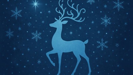 Elegant reindeer silhouette in snow.