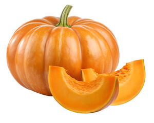 pumpkin isolated on transparent white background clipping path
