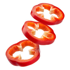red pepper isolated on transparent white background clipping path