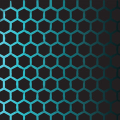 Abstract hexagonal grid pattern with gradient lighting technology background vector