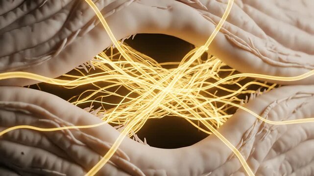 Illuminating Energy Web Abstract Neural Network of Interconnected Lines, Digital Art