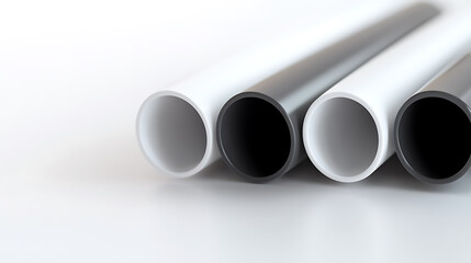 Fototapeta premium A minimalist shot of plastic piping showcasing clean lines and neutral tones. Ideal for designs emphasizing utility and modern aesthetics. Simple and effective.