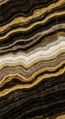 Intricate black and white marble texture with flowing gold veins.