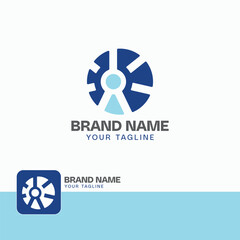 Abstract Gear Technology Icon Logo Design