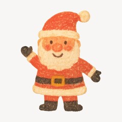 Fototapeta premium Cute textured Santa illustration