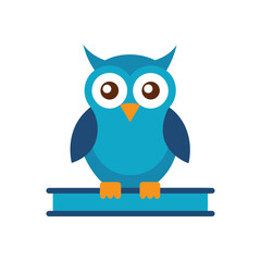a smart colorful owl sitting on a book vector illustration