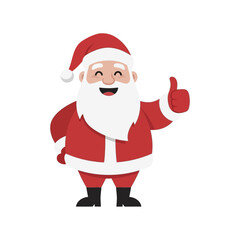 Happy Santa Claus Giving Thumbs Up Gesture.
