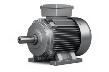 Industrial electric motor isolated on transparent background