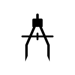 Black and white drawing compass for geometry and technical drawing.