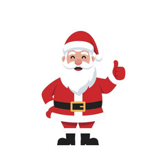 Cheerful cartoon Santa Claus giving a thumbs up gesture.