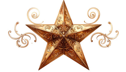 Fototapeta premium Ornate starburst with flourishes, detailed, shiny