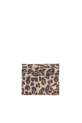 Stylish leopard print cardholder minimalist design on white background for microstock