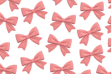 Repeating pink bows create a pattern, conveying sweetness, femininity, and decorative elegance.