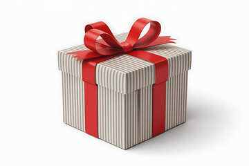 A wrapped gift box with a red ribbon, symbolizing celebration, joy, and a special occasion.