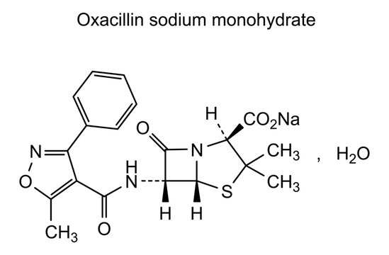 Oxacillin sodium monohydrate, chemical structure of oxacillin sodium monohydrate, drug substance