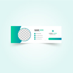 Title: creative, modern and minimalist email signature vector template that ensures you contact information easily digestible.